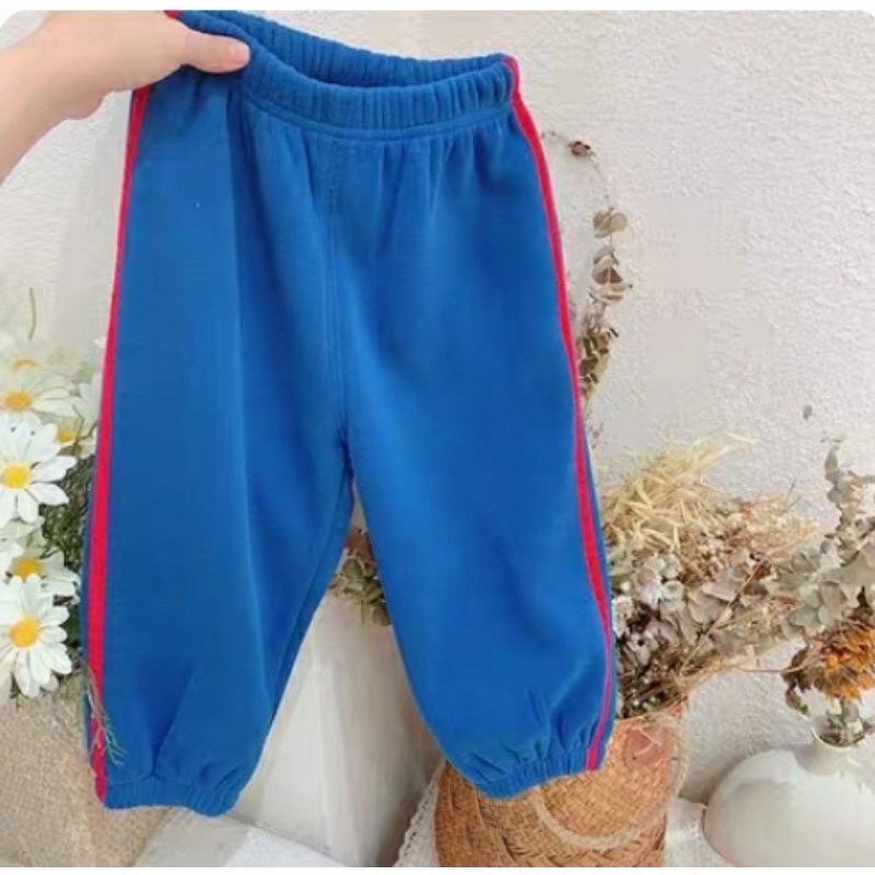 Quần Nỉ Bông Kẻ Sọc Cho Bé 8-15kg Dày Dặn Cực Ấm