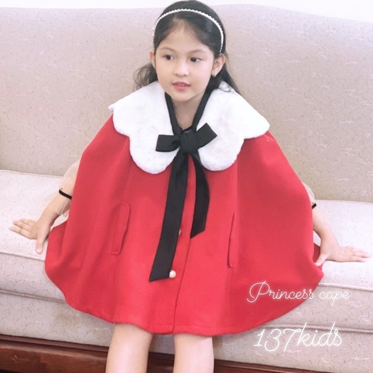 Áo choàng công chúa nỉ bông Princess Cape 137KIDS thiết kế cho bé gái đi chơi