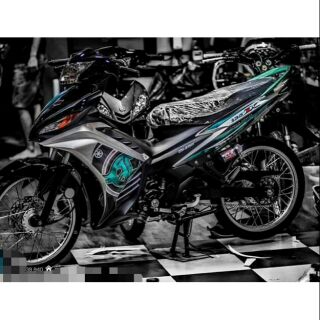 Tem rời Candy xe Exciter 135 bạc xanh đen