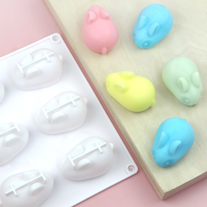 Khuôn silicon hình Thỏ - Heo dùng làm bánh / thạch / râu cau
