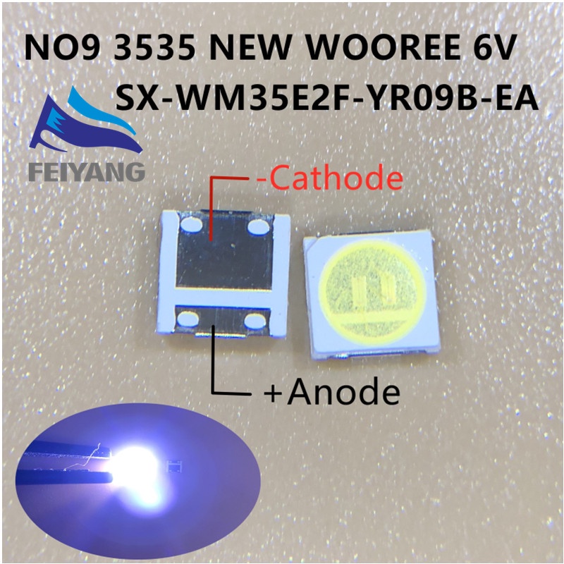 Set 50 / 100 Đèn LED Diodes 2W 6V / 1W 3V 3535 SMD Ánh Sáng Trắng Dùng Để Trang Trí TV