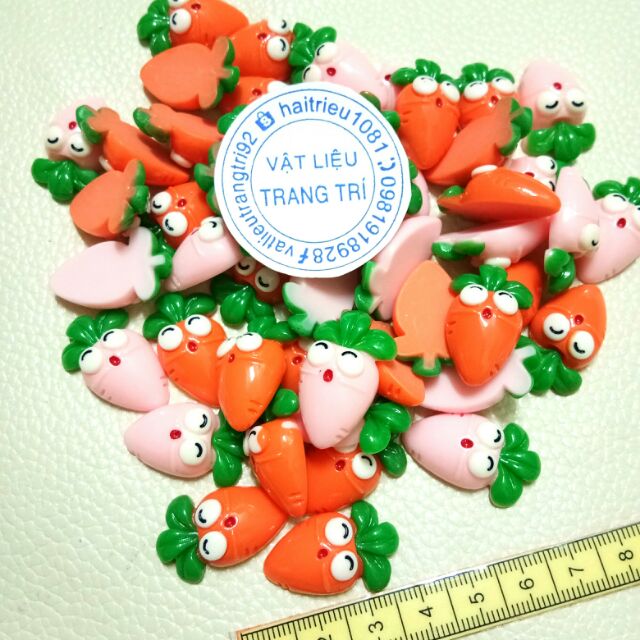 Cà rốt charm slime phụ kiện trang trí