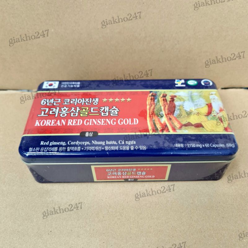 Viên bổ Korean Red Ginseng Extract Gold giúp bồi bổ cơ thể, ăn ngủ ngon, cho người suy nhược cơ thể