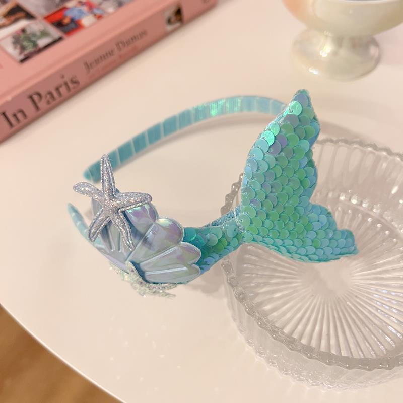 Kẹp Tóc Hình Vỏ Sò / Sao Biển Đính Kim Sa Lấp Lánh Dễ Thương Cho Bé Gái