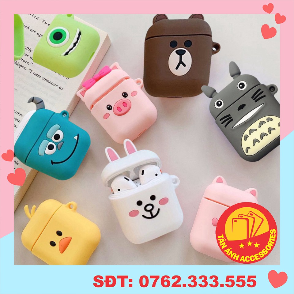 Vỏ bảo vệ đựng tai nghe airpod hình thú ( 8 mẫu )
