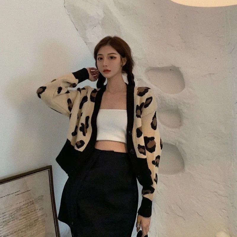 [ORDER TAOBAO] ÁO CARDIGAN DÁNG NGẮN HOẠ TIẾT BEO | BigBuy360 - bigbuy360.vn