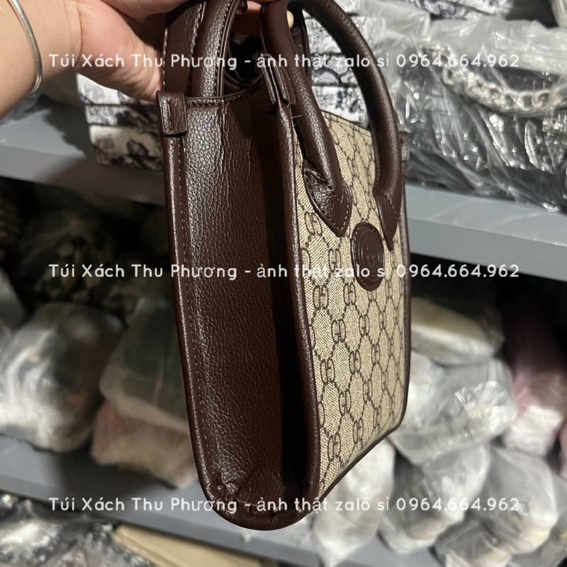 Túi quai xách công sở - Túi điện thoại dáng đứng hoạ tiết chữ - kèm dây đeo chéo siêu xinh cho nữ (cam kết ảnh thật)