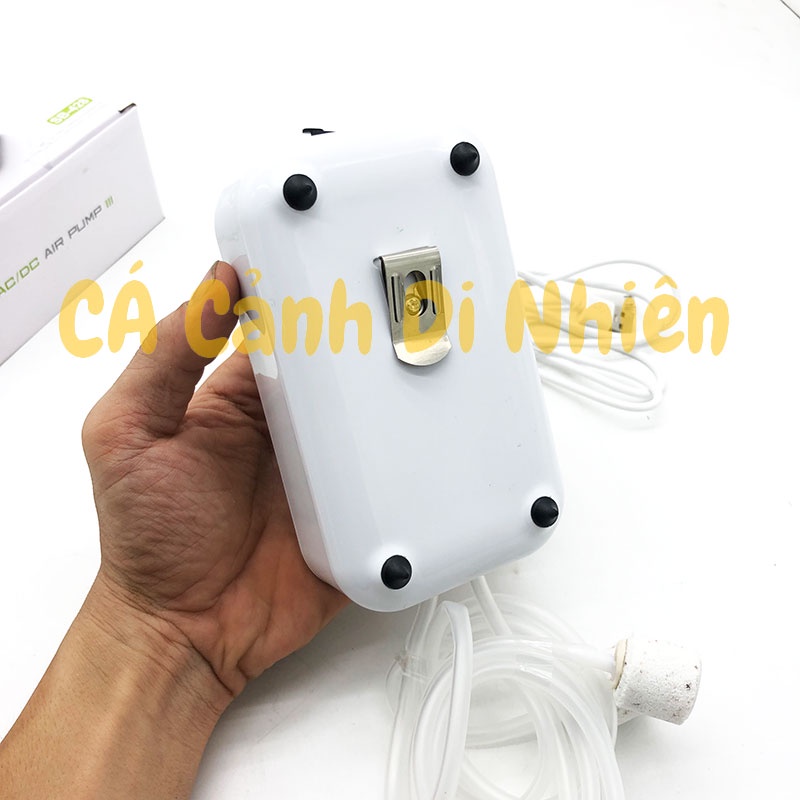 Máy Sủi Khí Oxy 2 Vòi Tích Điện SOBO SB-428 2W cho hồ cá kèm dây+đá sủi