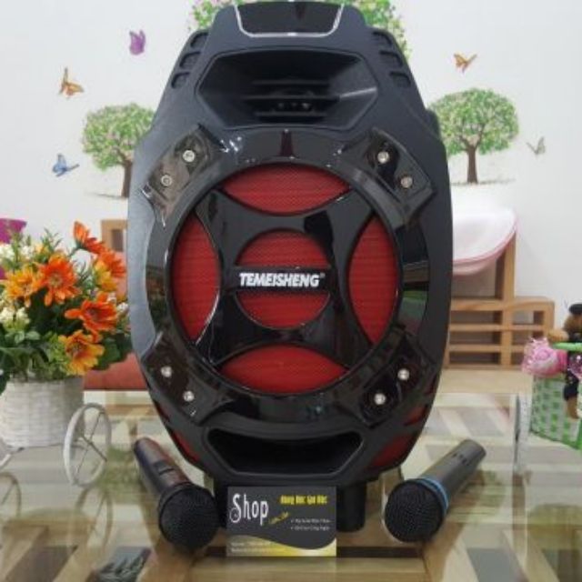 Loa kéo Temeisheng Q7S-16 thiết kế ngầu âm thanh chuẩn tặng 2 mic karaoke