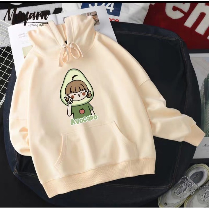 Áo hoodie bé bơ siêu xinh , chất nỉ bông dày