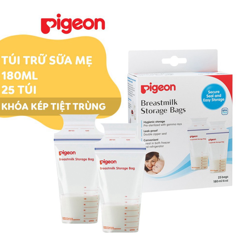 Túi trữ sữa mẹ Pigeon 180ml (Hộp 25 túi)  WOWDAD