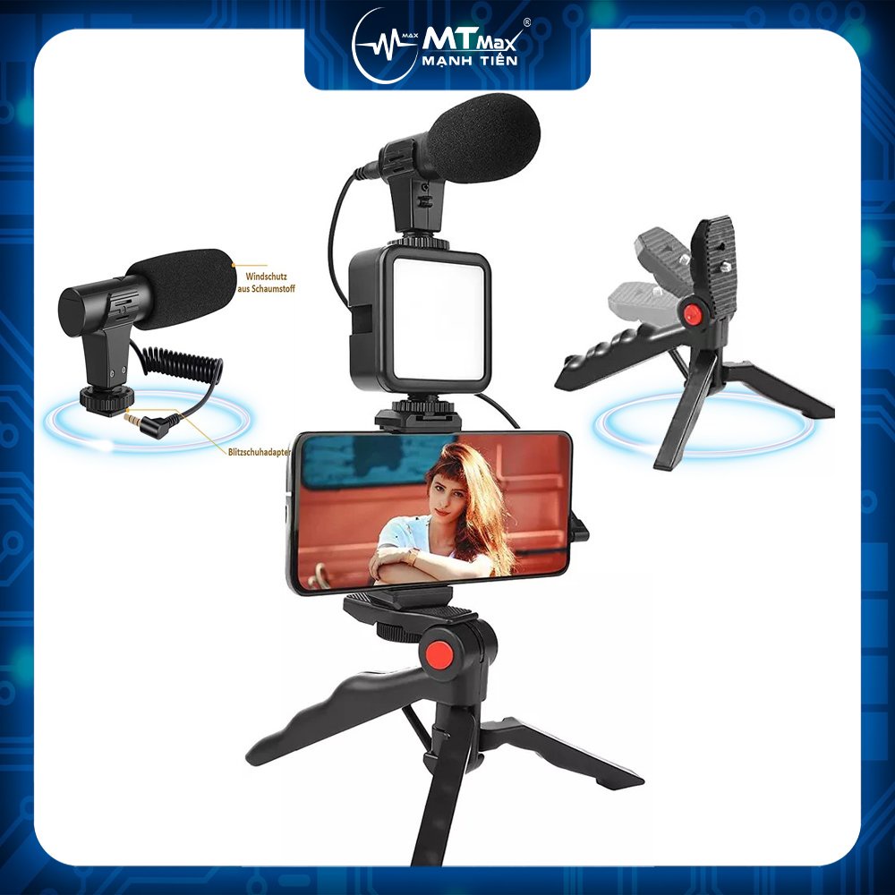 Giá đỡ AY - 49 livestream có đèn Tích Hợp Mic Thu Âm, Chuyên Quay Video, Tiktok, Vlog, Livestream bán hàng