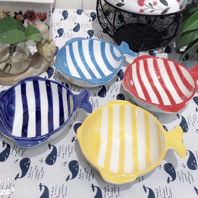 Bộ Bát Ăn Hoa Quả Ăn Dặm Hình Cá Ngũ Sắc Đáng Yêu Hàng Cao Cấp Cho Bé, Bát Gốm Sứ Decor Cho Các Mẹ