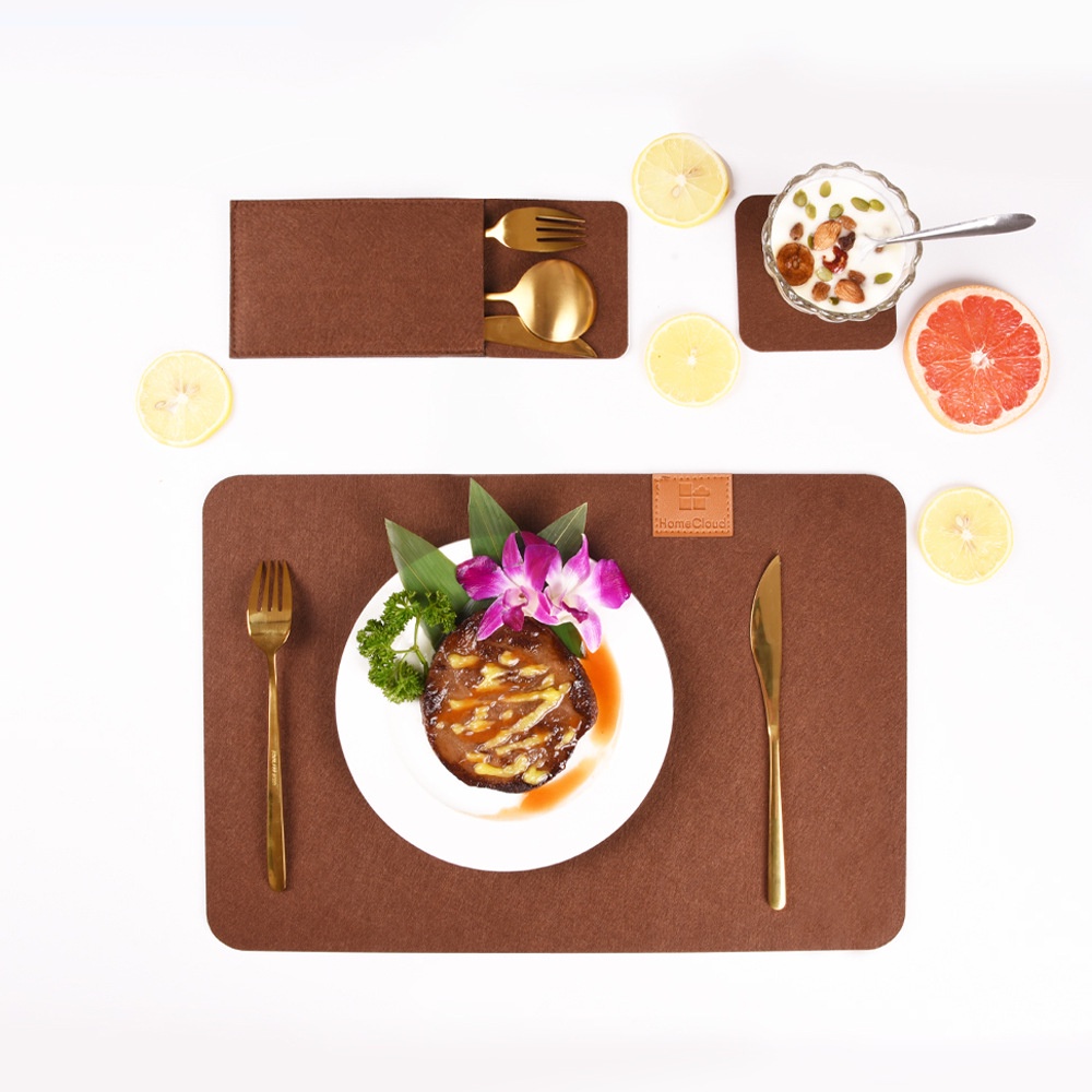 Tấm Lót Bàn Ăn Bằng Vải Nỉ Dày Dặn Cách Nhiệt Phong Cách Phương Tây