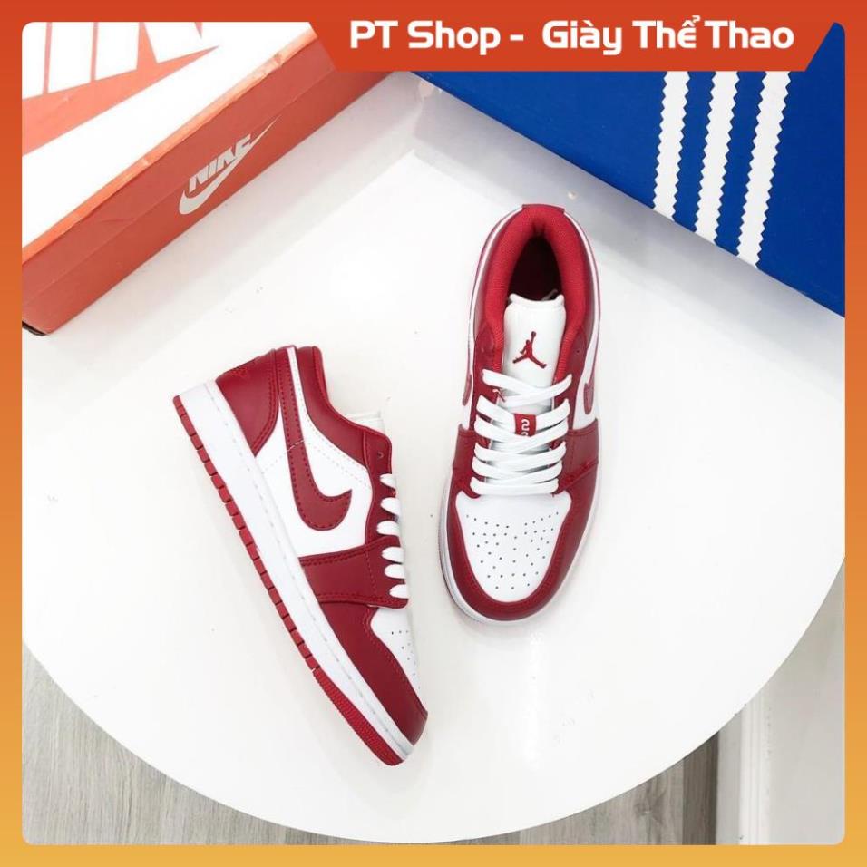 [Hàng Tôt + FreeShip] Giày Sneaker JD1 Cổ Thấp Màu Đỏ Trắng Xịn Sò, Giầy JD nam nữ Hot hít