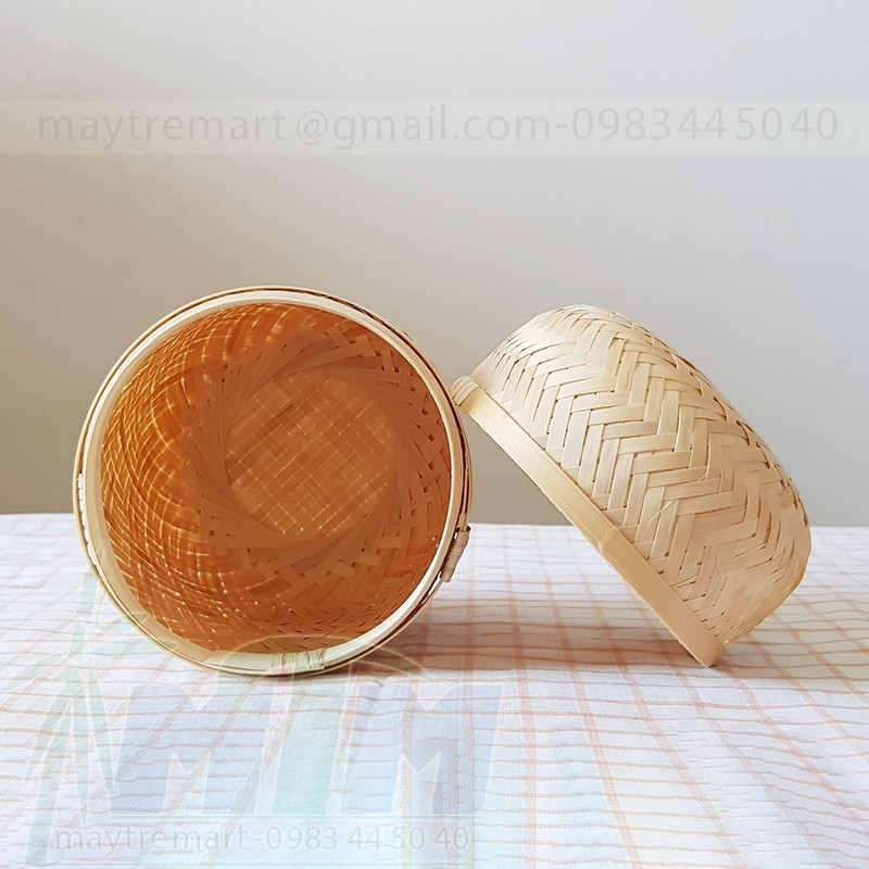 Hộp tre tròn cao l Hộp lưu trữ - đựng đồ, vật dụng, quà tặng.