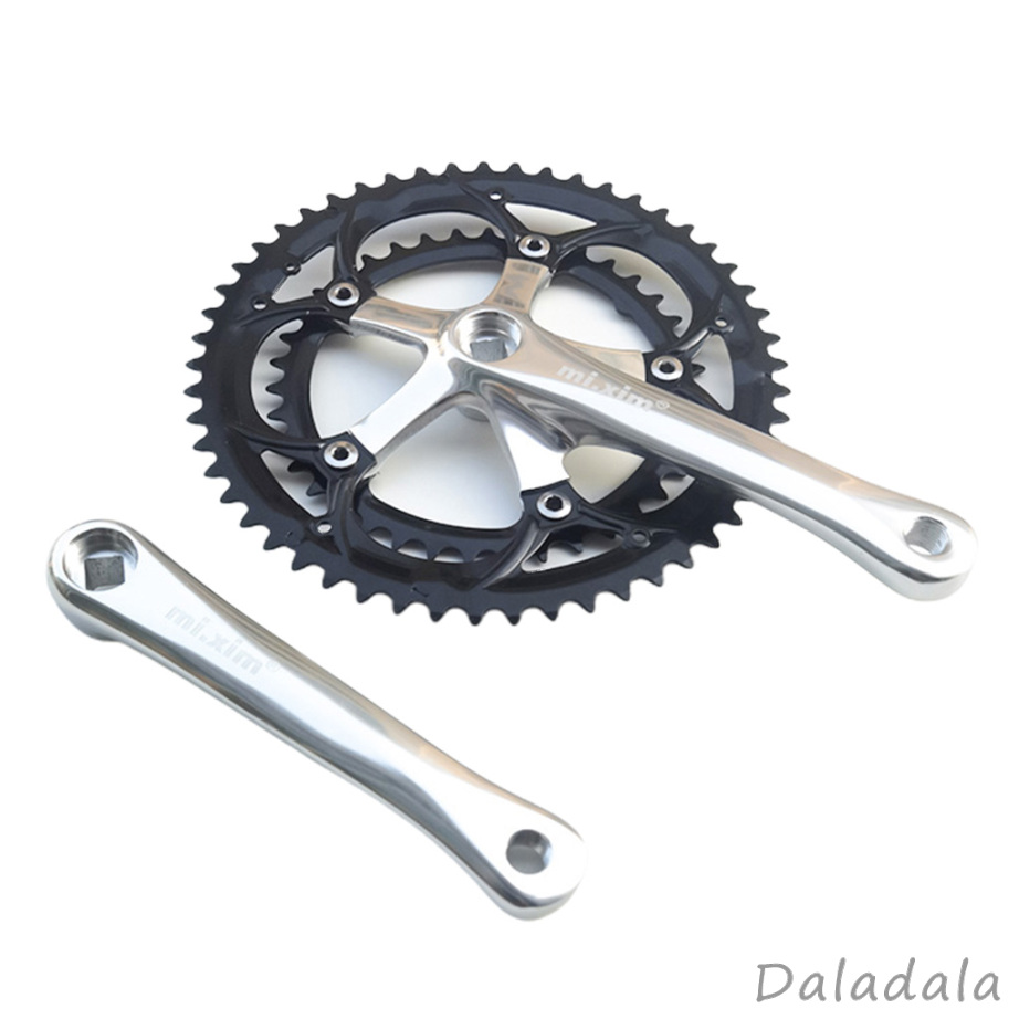 Single Speed Crankset 39T-53T 165mm Crankarms 130 BCD Folding Road Bike Crankset fit for Track Road Bicycle Fixed Gear  (Square Taper)