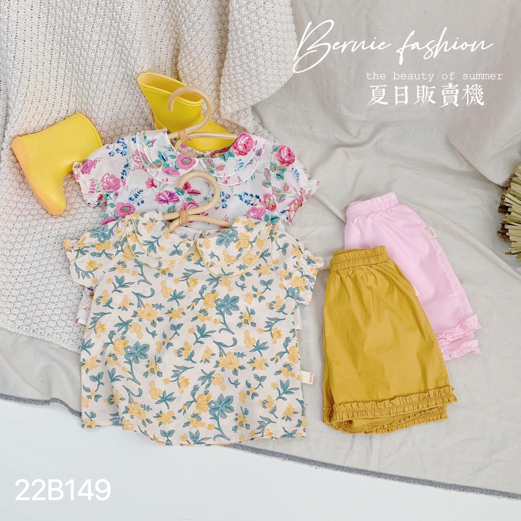 set bộ bé gái cổ sen hoa 2 tầng chất thô mềm mịn.họa tiết hoa xinh xắn Shushibaby