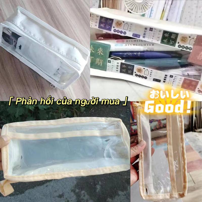⭐ iLado ⭐  Túi đựng bút trong suốt cute túi nilong/PVC túi zip nhỏ hộp vải đựng đồ Hộp đựng hộp bút hologram bút cute bọc zip tiểu an văn phòng phẩm Đa Dụng túi đựng đồ dùng cá nhân hình