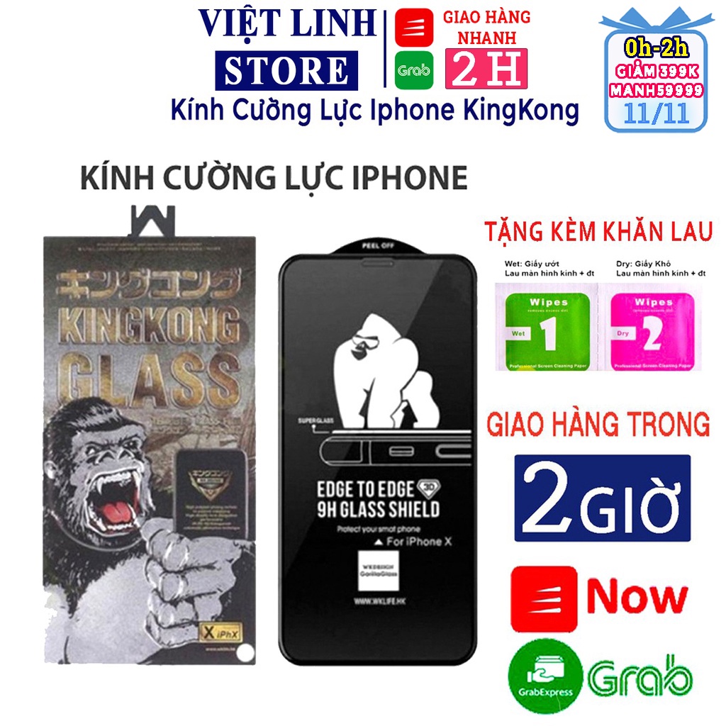 Kính cường lực kingkong iphone, dán cường lực KingKong dành cho iphone 6, 6s plus, 7 plus PROMAX - Việt Linh thumbnail