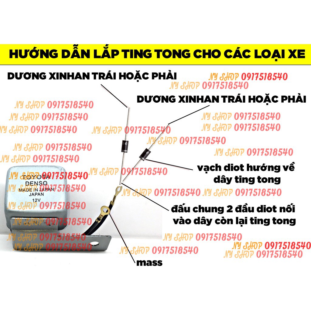 ✅Cục kêu Xi Nhan Ting Tong DENSO TOYOTA - tặng 2 diot