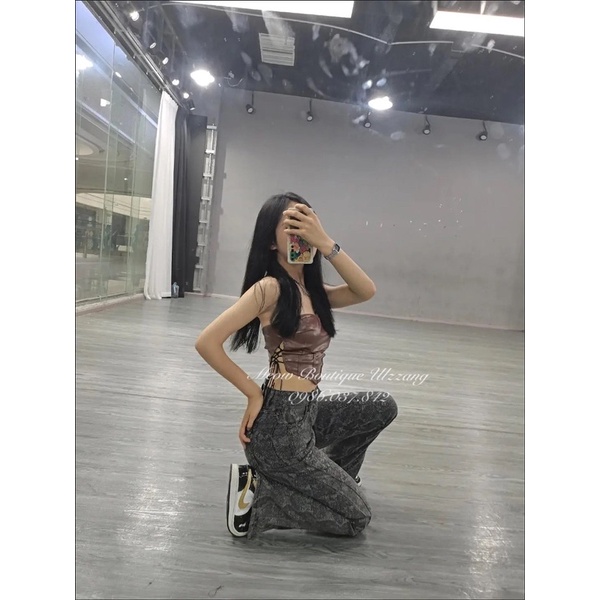 Áo quây áo ống croptop da mềm có dây rút sườn phong cách thời trang ulzzang kèm ảnh thật siêu chất