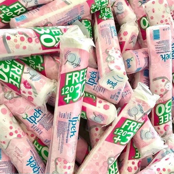 Bông Tẩy Trang IPEK Cotton Pads 150 Miếng Thổ Nhĩ Kỹ 100% cotton