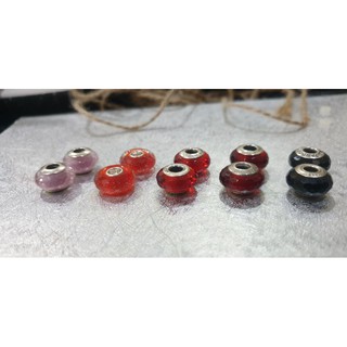 charm bạc 925 glass đen đỏ hồng