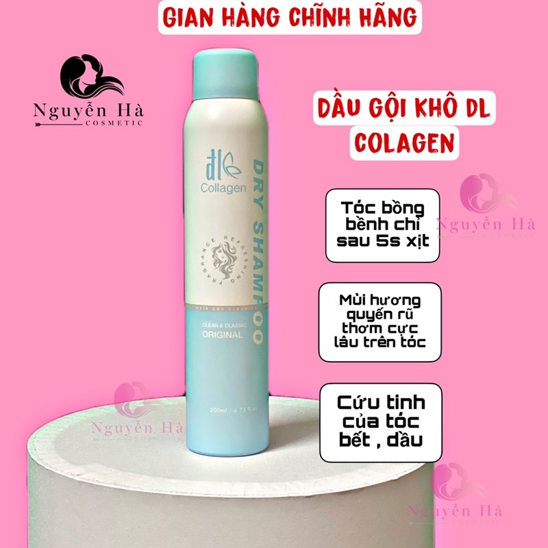 Dầu gội khô Dl collagen 200ml | cứu tinh tóc bết dầu , dưỡng tóc mềm mượt