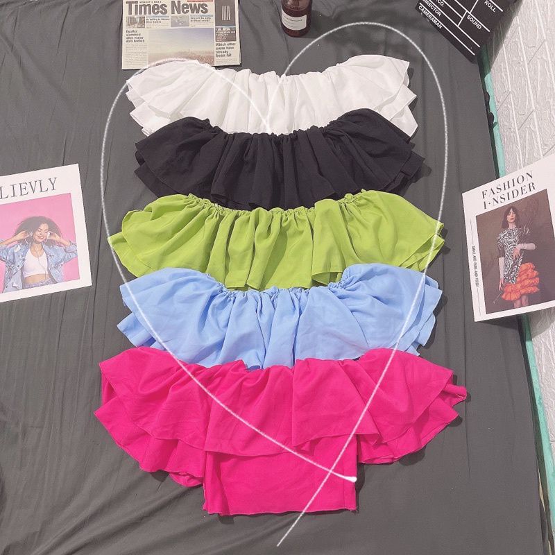 ÁO CROPTOP TRỄ VAI PHỒNG PHỒNG RẤT XINH A100
