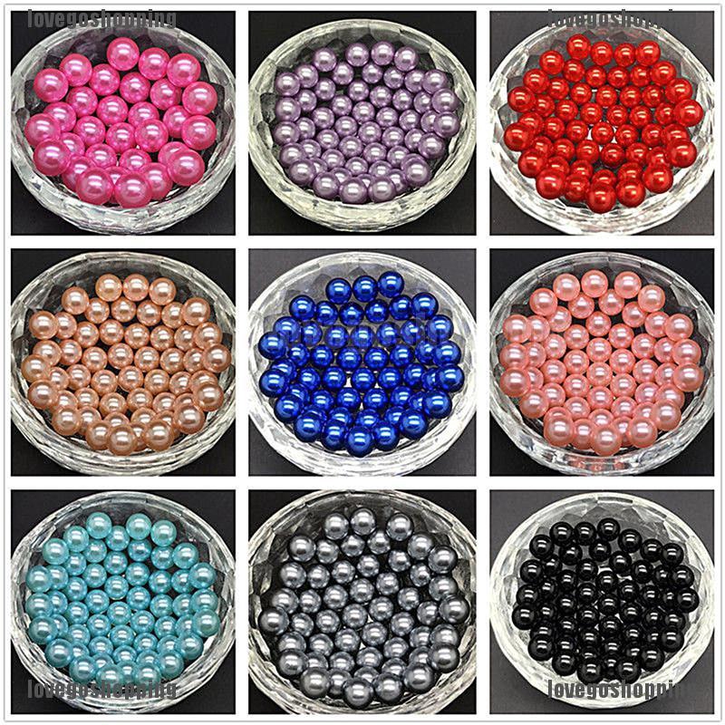 Set 100 hạt ngọc trai giả 4mm 6mm 8mm làm trang sức chuyên dụng
