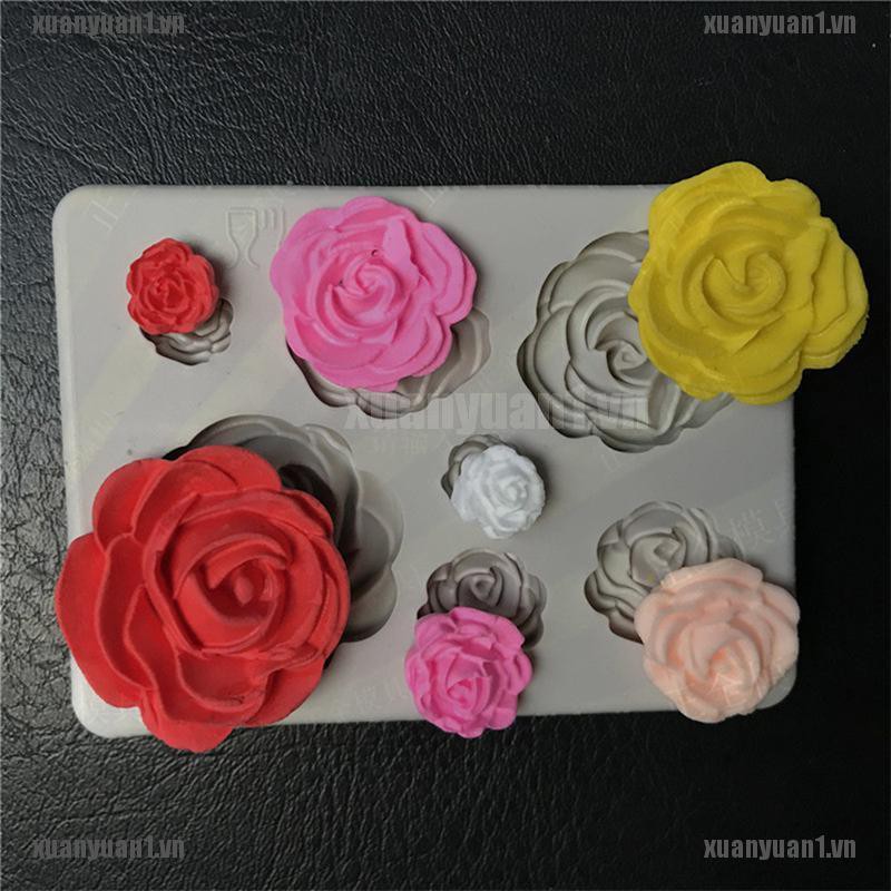 [XUANYUAN1] Khuôn Làm Bánh / Sô Cô La / Kẹo Đường Hình Hoa Hồng 3D Bằng Silicone