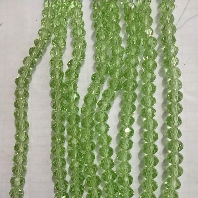 20 viên pha lê xanh lá nhạt 6mm