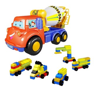 Bộ đồ chơi xếp hình 224 Xe bồn bê tông chứa xếp hình nhựa chợ lớn