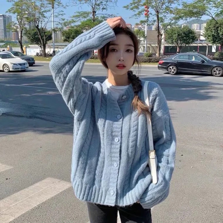 Áo Khoác Cardigan Dệt Kim Dáng Rộng Thiết Kế Mới Thời Trang Mùa Xuân Thu Dành Cho Nữ