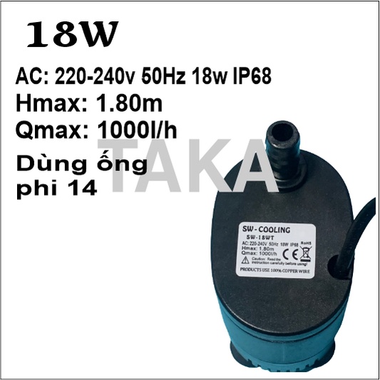 Bơm chìm mini 2w 5w 8w 13w 16w 18w 25w điện 220v bơm bể cá hòn non bộ bơm nước quạt điều hòa