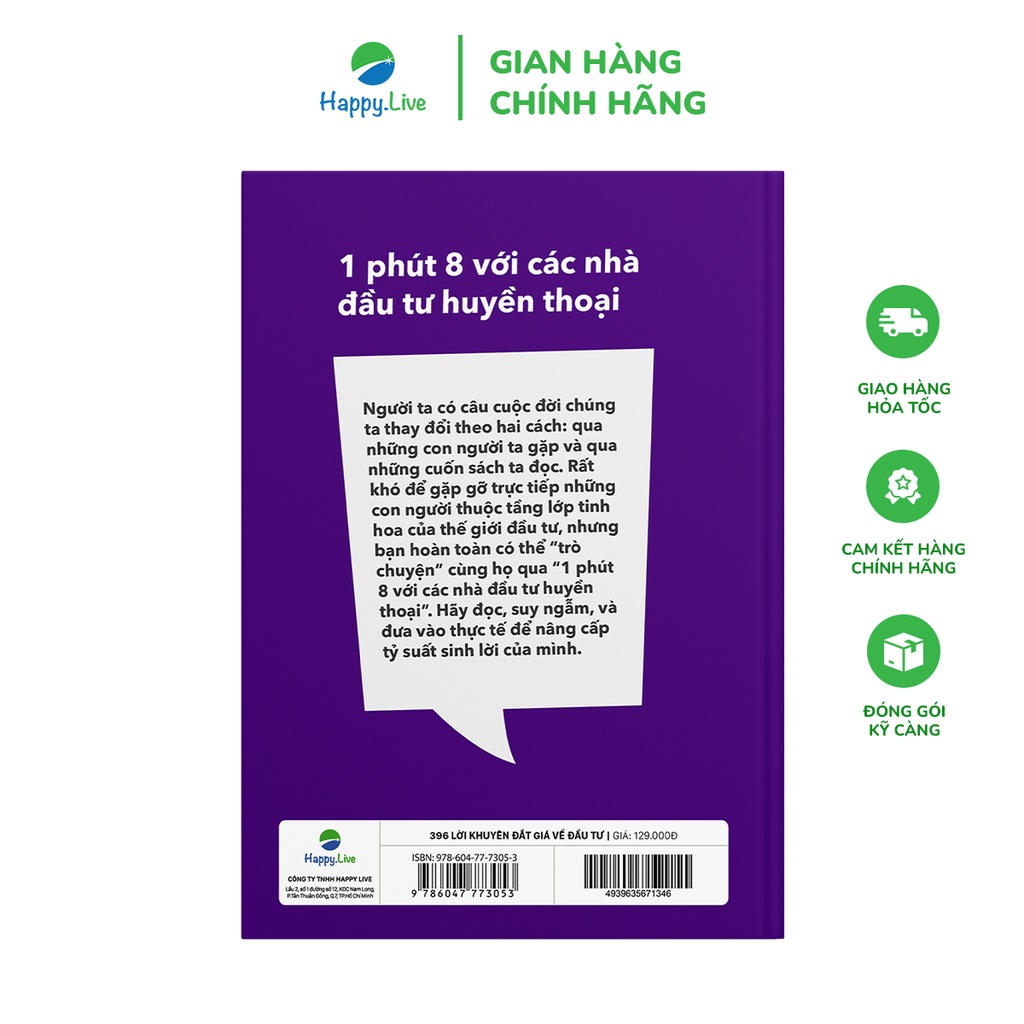 Sách 396 Lời Khuyên Đắt Giá Về Đầu Tư – 1 Phút 8 Với Các Nhà Đầu Tư Huyền Thoại