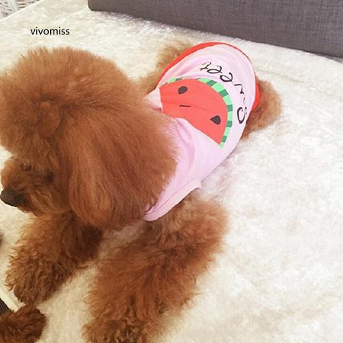 Áo thun ngắn tay họa tiết dưa hấu dễ thương dành cho thú cưng