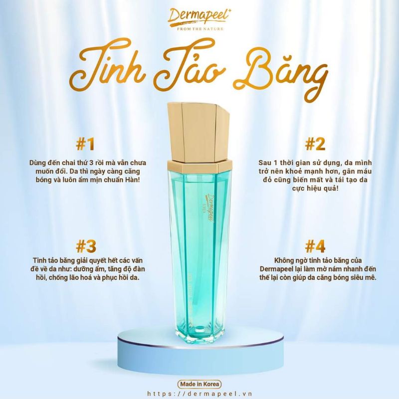 TINH TẢO BĂNG Dermapeel. Giảm gân máu đỏ,thải đọc tố, phục hồi da sau lăn kim ,laser