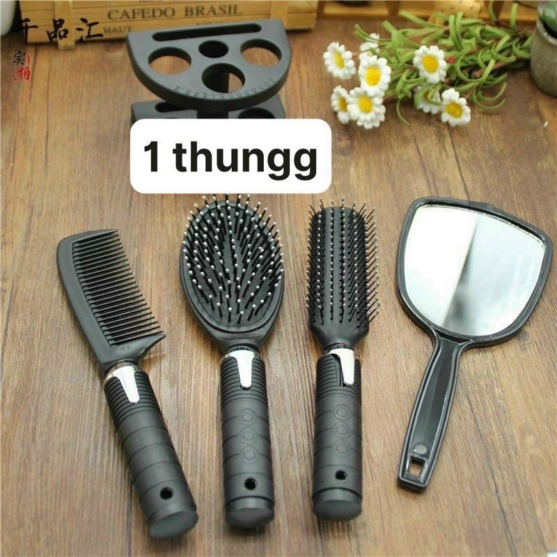 Bộ Gương Lược 4 Chi Tiết Có Đế Đựng