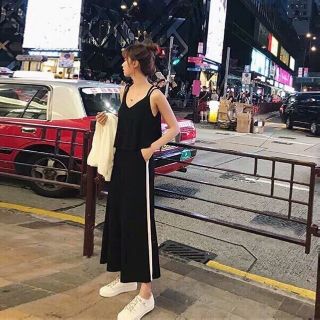 Quần ống rộng chạy sọc lưng thun
