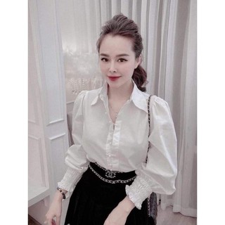 Áo sơ mi đũi lụa, áo sơ mi tay phồng cực xinh
