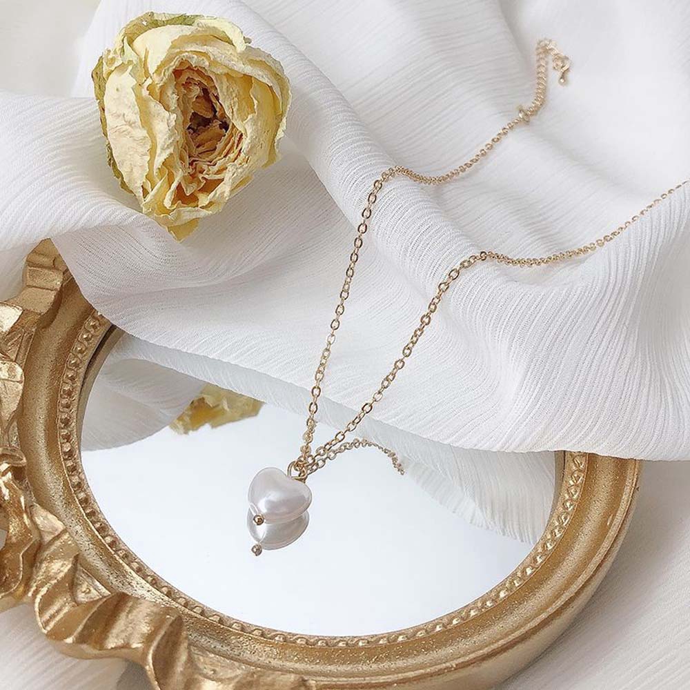 Dây Chuyền Mặt Trái Tim Đính Đá Lấp Lánh Cho Nữ