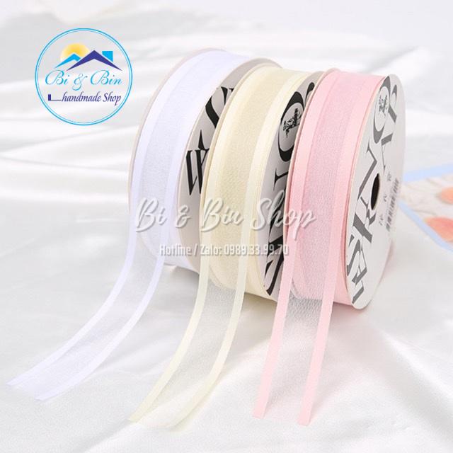 5 Mét Ruy Băng Voan Viền Lụa Rộng 25mm Làm Bó Hoa Cô Dâu, Trang Trí - Bi & Bin Handmade Shop