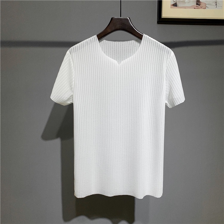 Áo Thun Tay Ngắn Cổ Chữ V Ôm Dáng Phong Cách Hàn Quốc Thời Trang Mùa Hè Hàng Mới Cho Nam