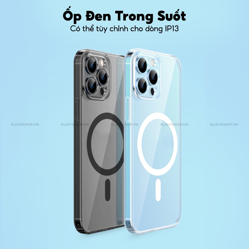 Ốp Hỗ Trợ Sạc Không Dây Remax Rm-1690 Trong Suốt Lưng Cứng Pc Viền Dẻo Chống Sốc Cho Ip 13 Pro Max 12 Pro Max  Njoyshop