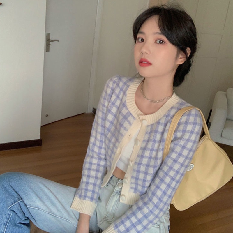 IELGY Áo Khoác Cardigan Dệt Kim Phong Cách Thời Trang Pháp Dành Cho Nữ