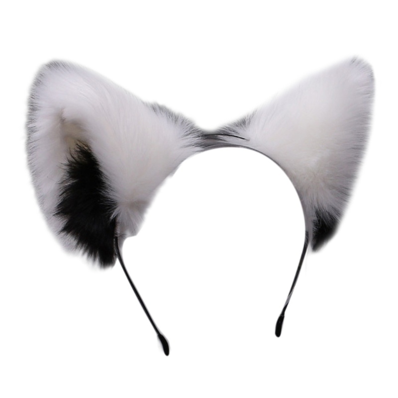 Băng đô tai mèo lông dài sống động nhiều màu sắc hóa trang halloween cho nữ