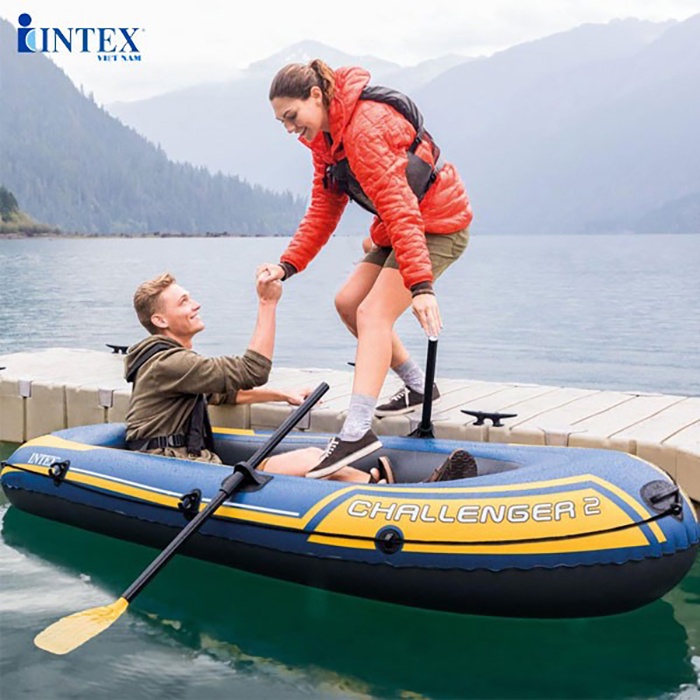 Thuyền bơm hơi INTEX Challenge chính hãng 2 người 68367, bảo hành 12 tháng