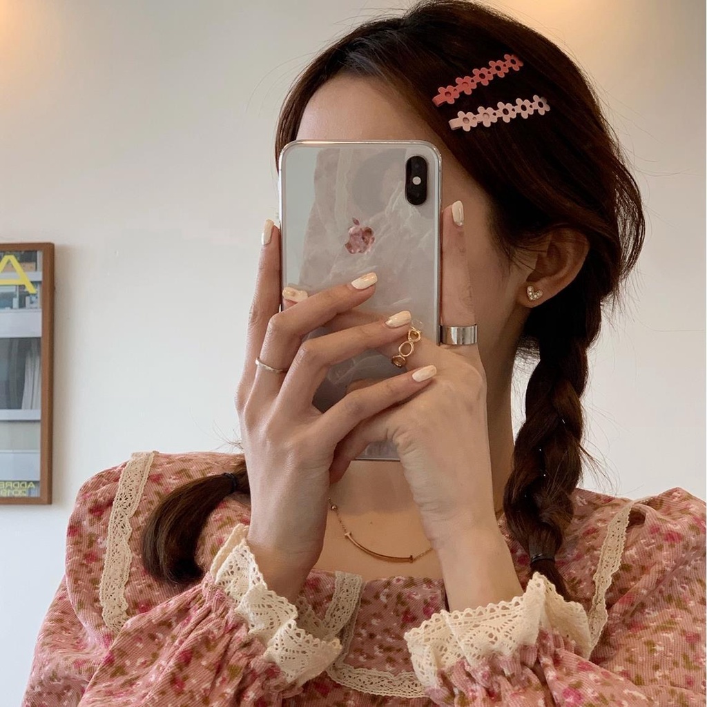 Kẹp Tóc Hình Hoa Màu Sắc Ngọt Ngào Xinh Xắn Cho Bé Gái